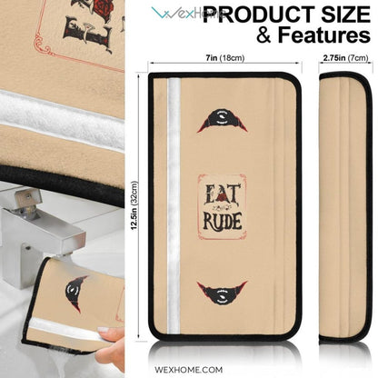 Horror Movie Seat Belt Covers | Hanibal Eat The Rude Black Scary Mouth Belt Covers