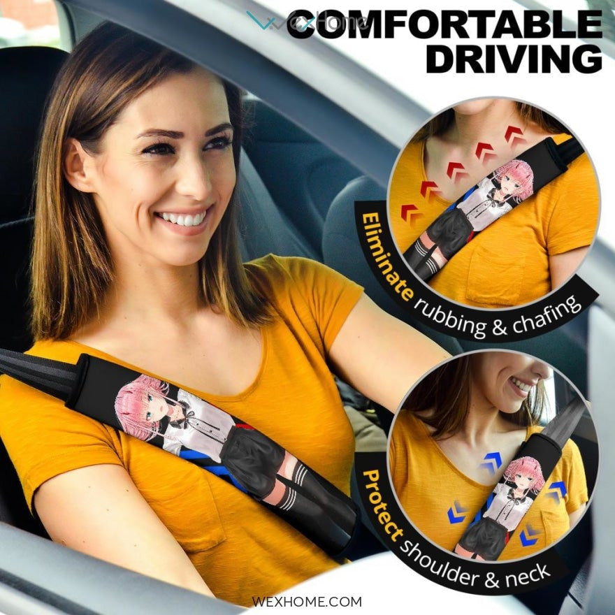 Darling In The Franxx Anime Seat Belt Covers | Zero Two Code 002 Go To School Girl Belt Covers