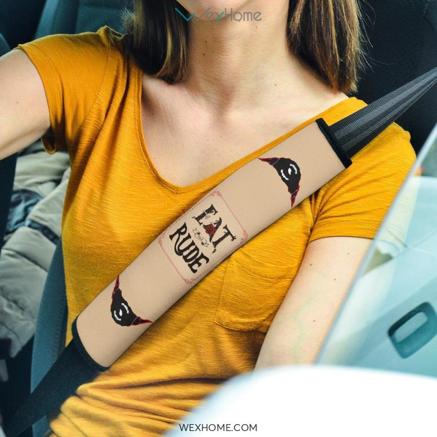 Horror Movie Seat Belt Covers | Hanibal Eat The Rude Black Scary Mouth Belt Covers