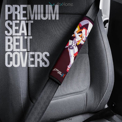 Darling In The Franxx Anime Seat Belt Covers | Evil Captain Zero Two 002 With Strelitzia Belt Covers