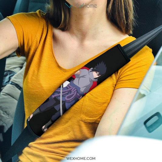Naruto Anime Seat Belt Covers | Sasuke Sword Uchiha Symbol Belt Covers