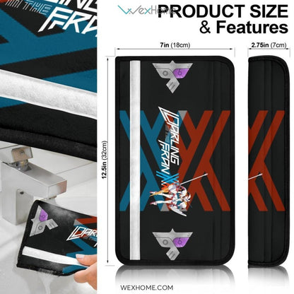 Darling In The Franxx Anime Seat Belt Covers | Darling Strelitzia  Red Blue XX Belt Covers