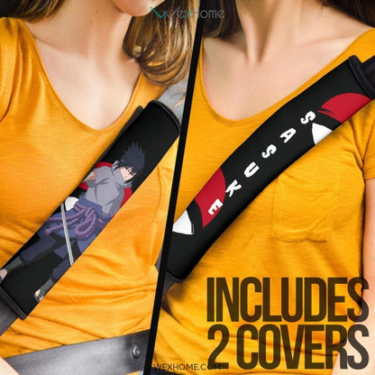 Naruto Anime Seat Belt Covers | Sasuke Sword Uchiha Symbol Belt Covers