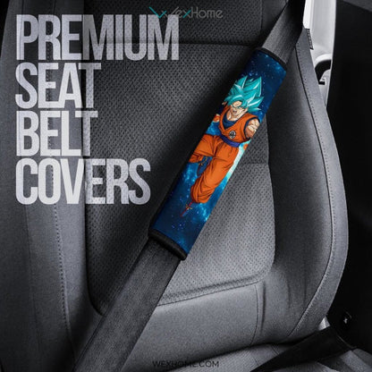 Dragon Ball Anime Seat Belt Covers | DB Blue Goku Power Moments Blue Galaxy Belt Covers