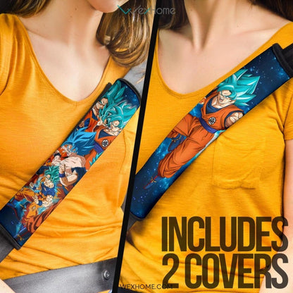 Dragon Ball Anime Seat Belt Covers | DB Blue Goku Power Moments Blue Galaxy Belt Covers
