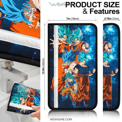Dragon Ball Anime Seat Belt Covers | DB Blue Goku Power Moments Blue Galaxy Belt Covers