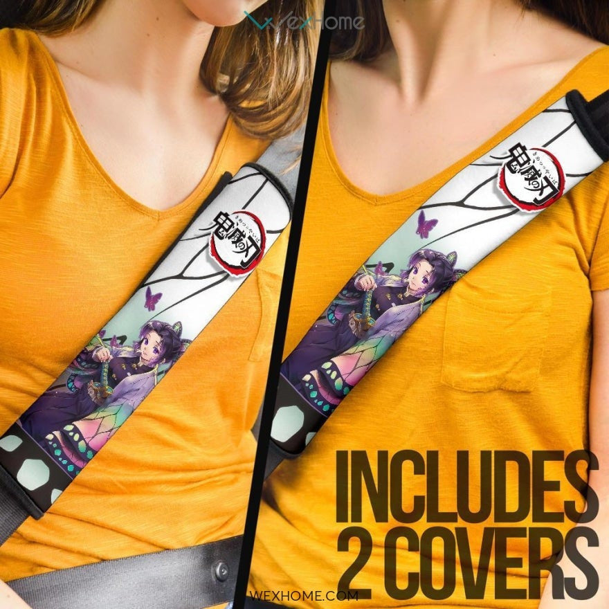Shinobu Kocho Seat Belt Covers Demon Slayers Anime Car Accessories