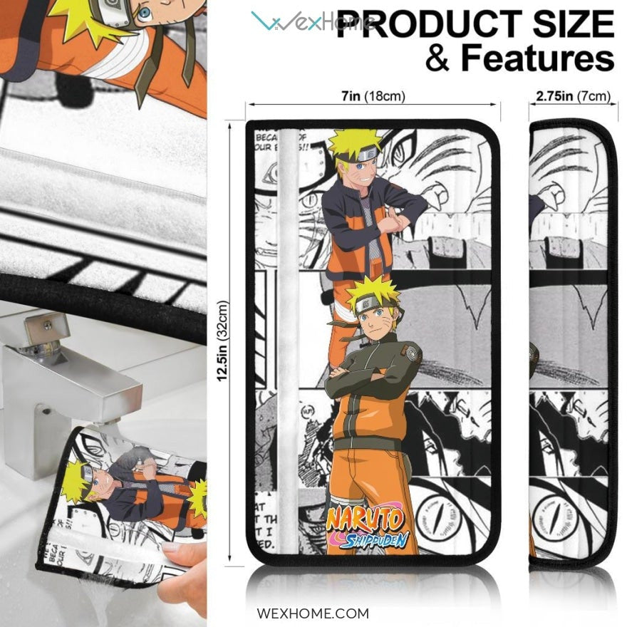 Naruto Anime Seat Belt Covers | Naruto Vs Sasuke Fighting Moments Mix Comic Belt Covers