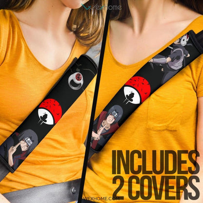 Naruto Anime Seat Belt Covers | Itachi Uchiha Sharingan Power Anbu And Akatsuki Spy Belt Covers