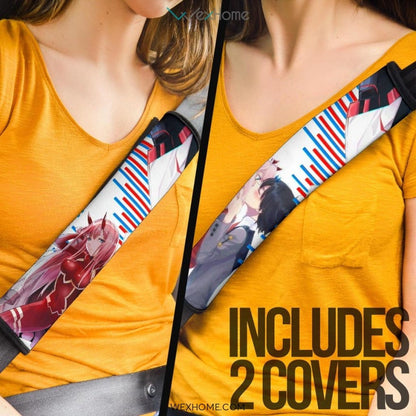 Darling In The Franxx Anime Seat Belt Covers | Hiro Kissing Zero Two And Code 002 Fighting Belt Covers
