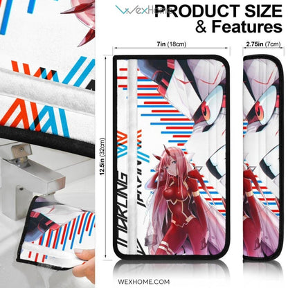 Darling In The Franxx Anime Seat Belt Covers | Hiro Kissing Zero Two And Code 002 Fighting Belt Covers