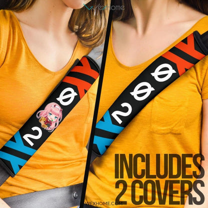 Darling In The Franxx Anime Seat Belt Covers | Chibi Zero Two Eat Candy Belt Covers