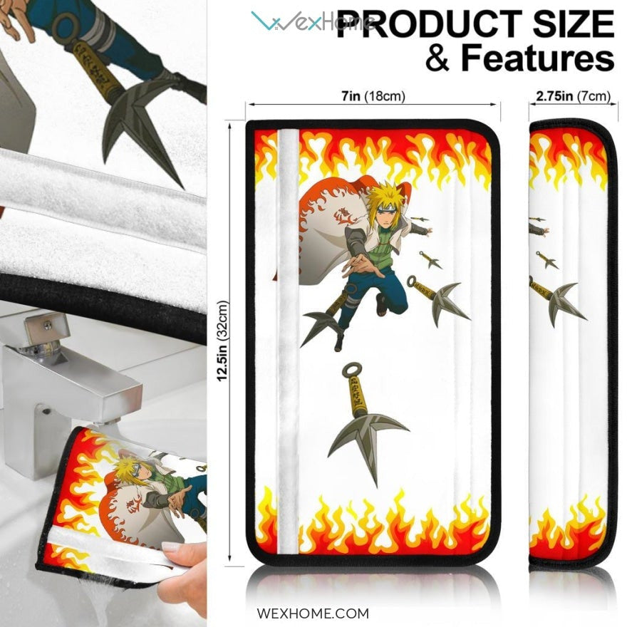 Naruto Anime Seat Belt Covers | Minato Kunai Hokage Suit Belt Covers