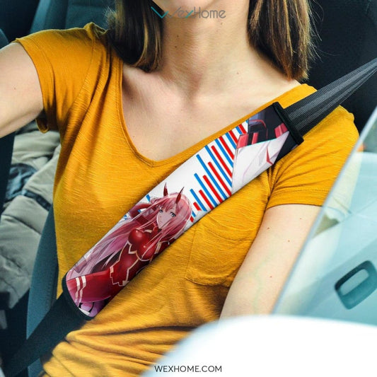 Darling In The Franxx Anime Seat Belt Covers | Hiro Kissing Zero Two And Code 002 Fighting Belt Covers