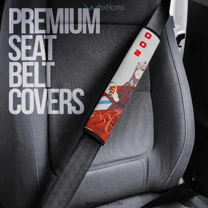 Darling In The Franxx Anime Seat Belt Covers | Strelizia Darling Red Zero Two With Blue Hiro Belt Covers
