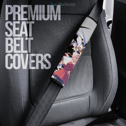 Darling In The Franxx Anime Seat Belt Covers | Strelizia Darling Fighting Zero Two And Hiro Goodbye Belt Covers
