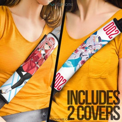 Darling In The Franxx Anime Seat Belt Covers | Strelitzia And Zero Two Code 002 Belt Covers