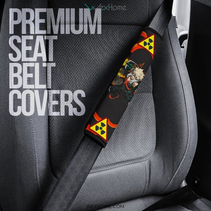 My Hero Academia Anime Seat Belt Covers | MHA Katsuki Bakugou Boom Warning Belt Covers
