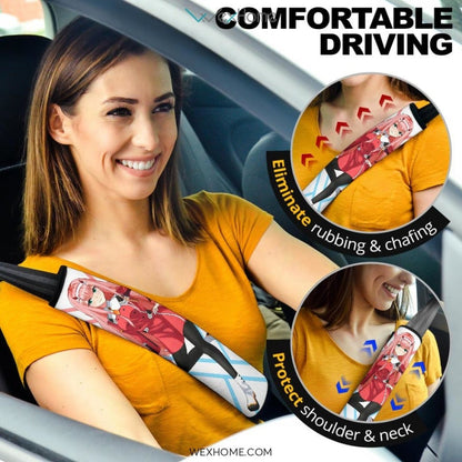Darling In The Franxx Anime Seat Belt Covers | Strelitzia And Zero Two Code 002 Belt Covers