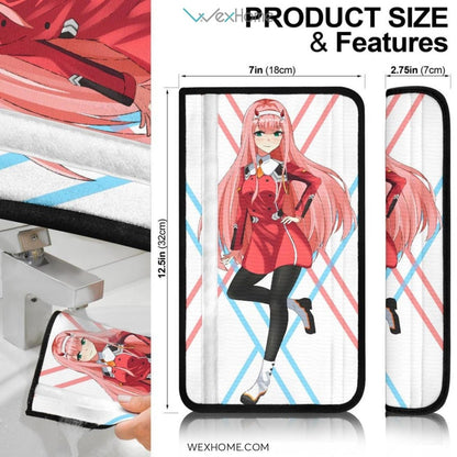 Darling In The Franxx Anime Seat Belt Covers | Strelitzia And Zero Two Code 002 Belt Covers