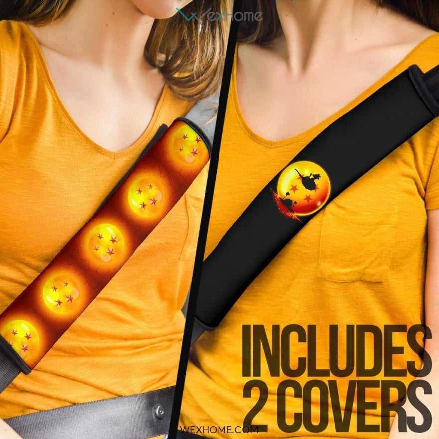 Dragon Ball Anime Seat Belt Covers | Little Goku Nimbus Clouds Silhouette Belt Covers
