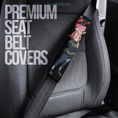 Naruto Anime Seat Belt Covers | Sakura Kunoichi Ninja Cherry Blossom Belt Covers