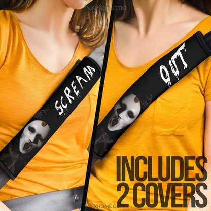 Horror Movie Seat Belt Covers | Scream Out Screaming Ghost Face Mask Belt Covers