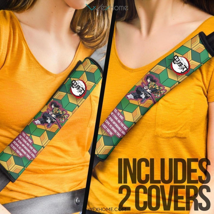 Giyuu Tomioka Seat Belt Covers Demon Slayers Anime Car Accessories