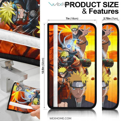 Naruto Anime Seat Belt Covers - Naruto Vs Sasuke Power Final Battle Valley At Sunset Belt Covers
