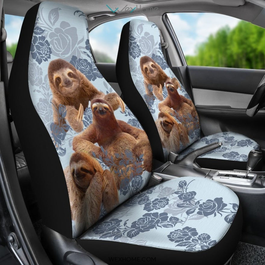 2pcs Sloth Car Seat Cover