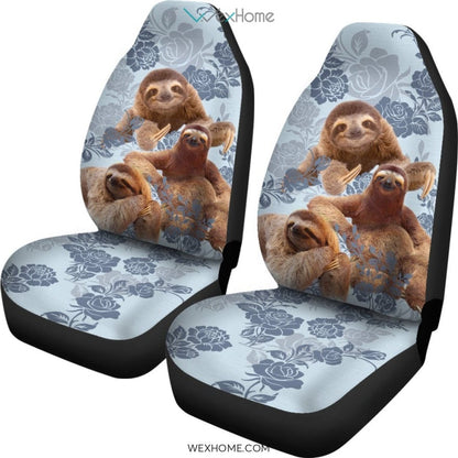 2pcs Sloth Car Seat Cover