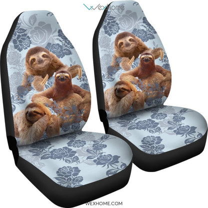 2pcs Sloth Car Seat Cover