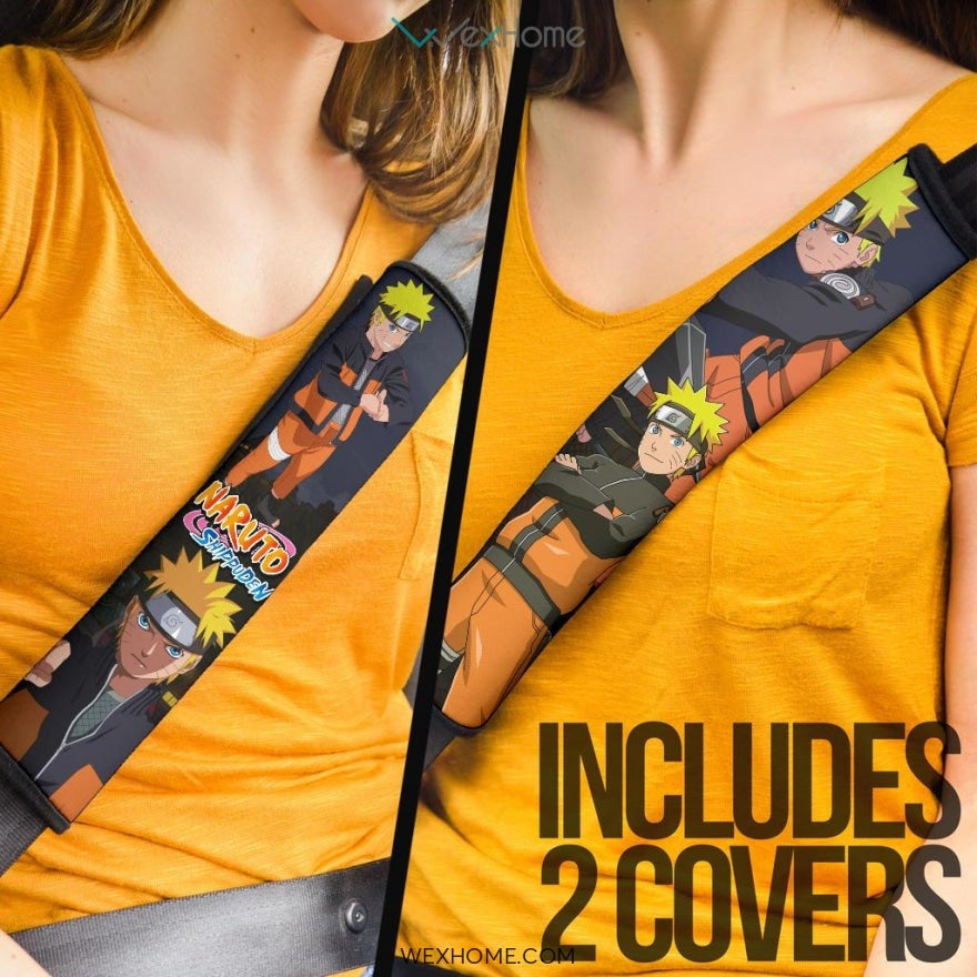 Naruto Anime Seat Belt Covers | Naruto Fighting And Happy Moments Belt Covers