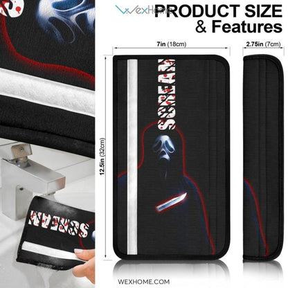Horror Movie Seat Belt Covers | Ghost Face Hunting With Knife Belt Covers