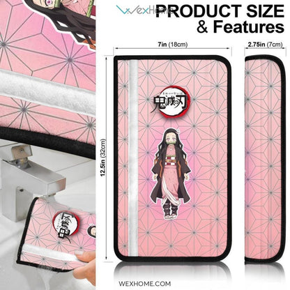 Nezuko Seat Belt Covers Demon Slayers Anime Car Accessories