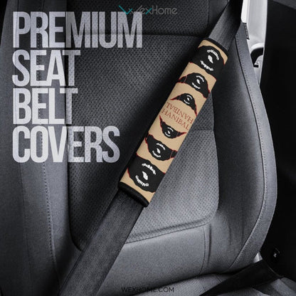 Horror Movie Seat Belt Covers | Hanibal Eat The Rude Black Scary Mouth Patterns Belt Covers