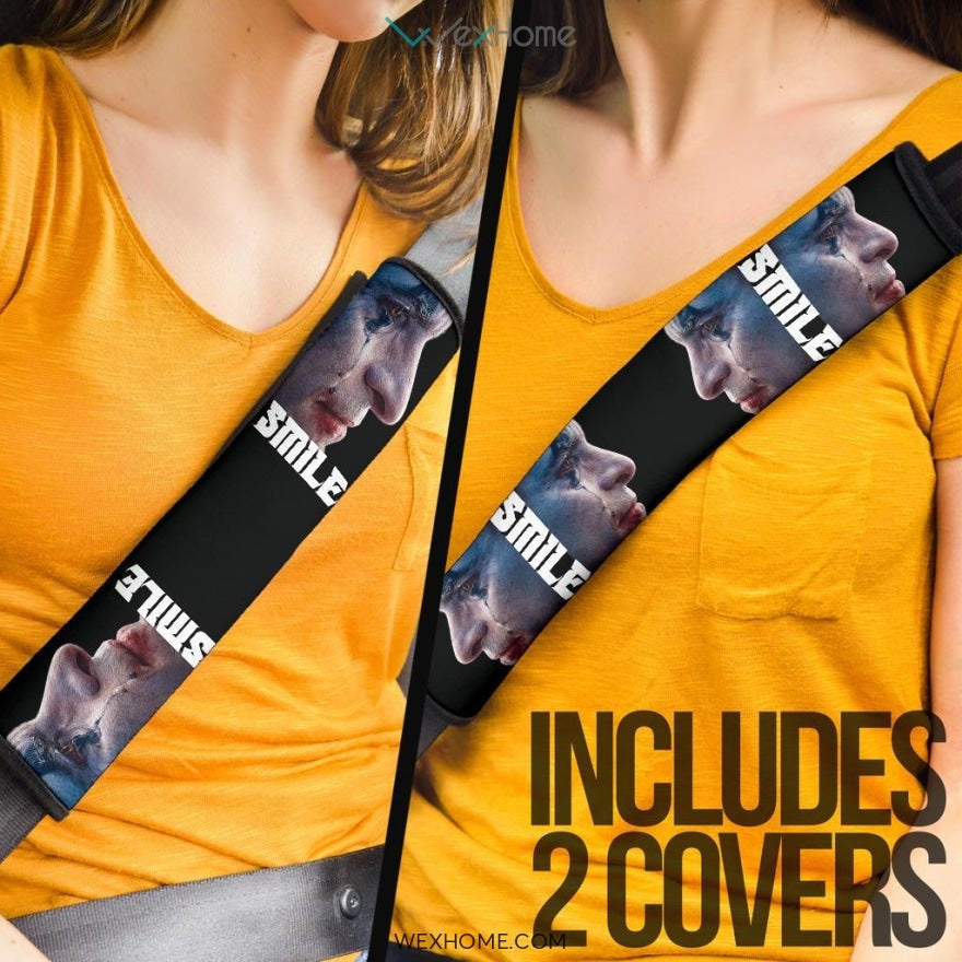 Horror Movie Seat Belt Covers | Smile Joker Crying Black Tear Belt Covers