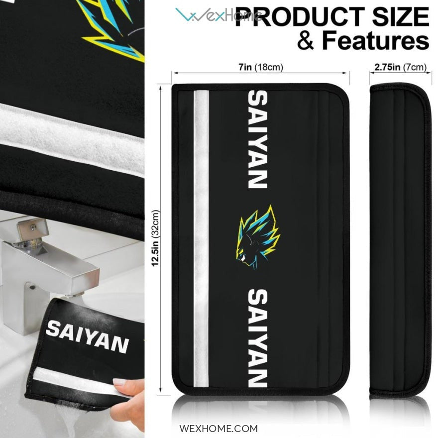 Dragon Ball Anime Seat Belt Covers | Vegeta Saiyan Minimal Belt Covers