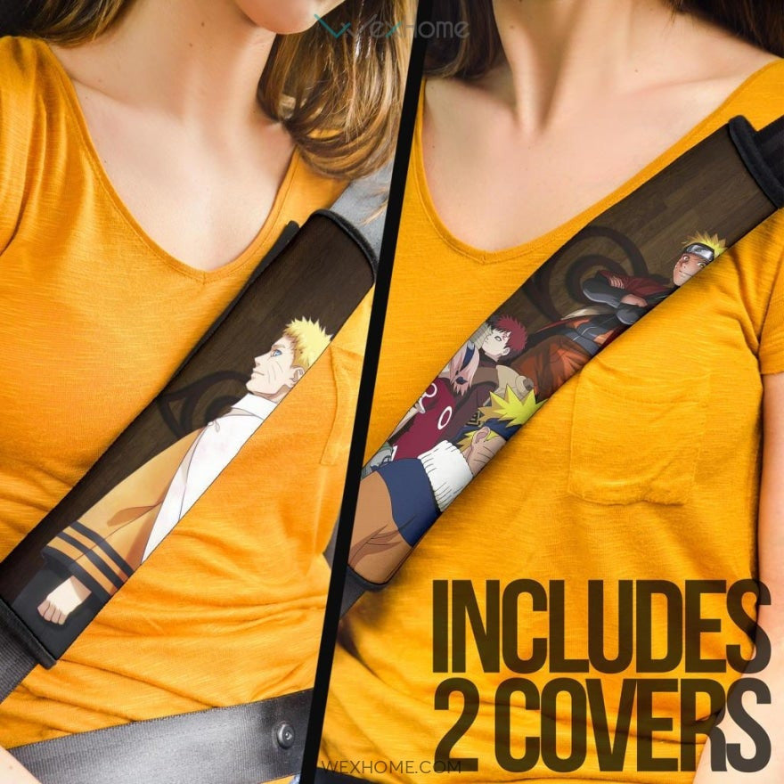 Naruto Anime Seat Belt Covers | Naruto Hokage And His Best Friends Comrade Belt Covers