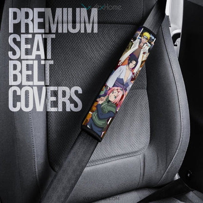 Naruto Anime Seat Belt Covers | Team 7 Naruto Power Moments Yellow Theme Belt Covers