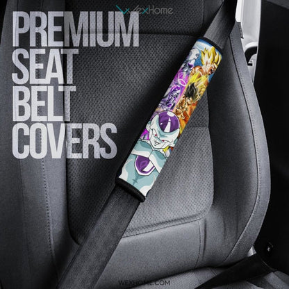 Dragon Ball Anime Seat Belt Covers | DB Yellow Goku Vs Purple Frieza Outside The Earth Belt Covers