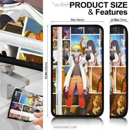 Naruto Anime Seat Belt Covers | Team 7 Naruto Power Moments Yellow Theme Belt Covers