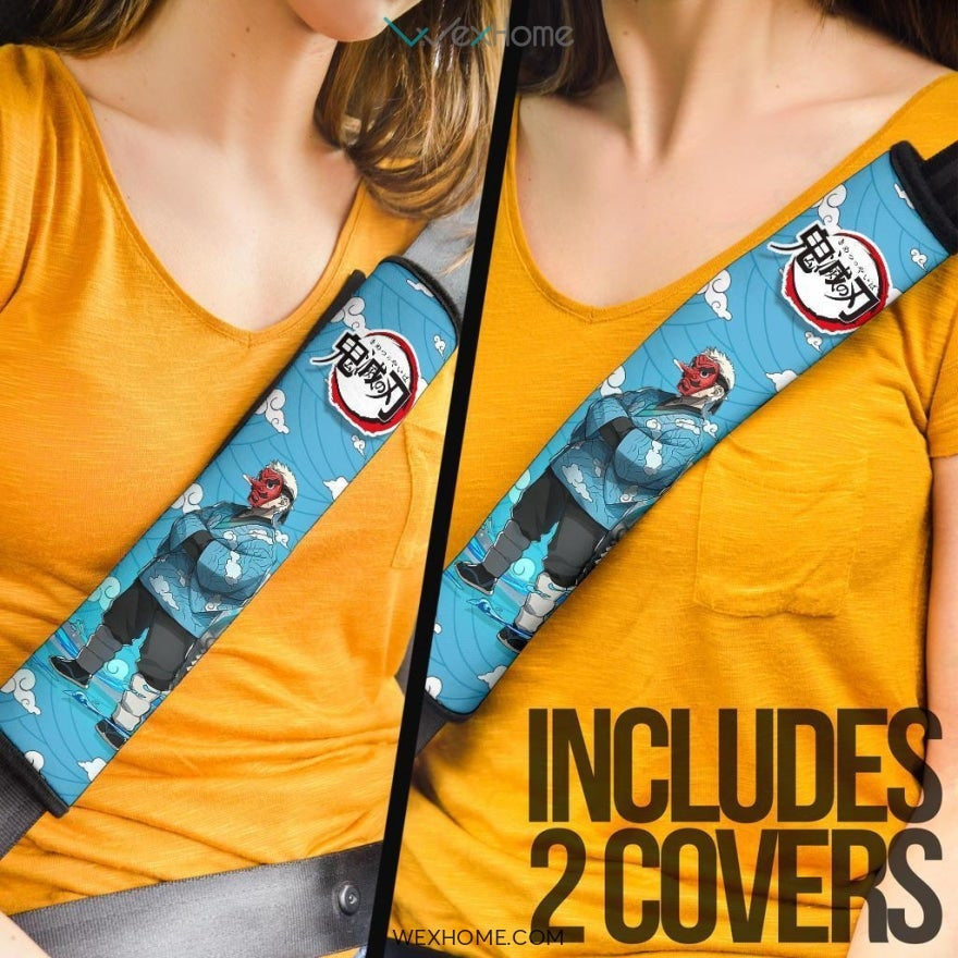 Sakonji Urokodaki Seat Belt Covers Demon Slayers Anime Car Accessories