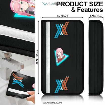Darling In The Franxx Anime Seat Belt Covers | Zero Two Code 002 Shy Neon Belt Covers