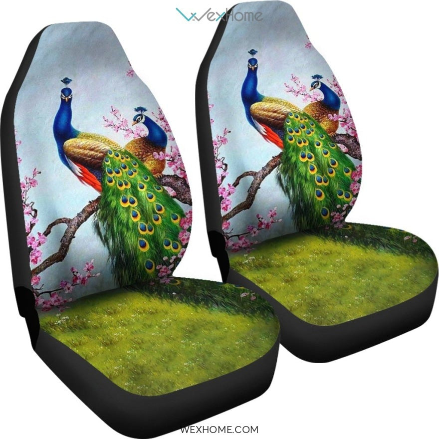 2pcs Peacock Car Seat Cover