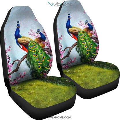 2pcs Peacock Car Seat Cover