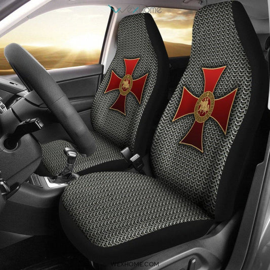 2pcs  Knights Templar Car Seat Cover
