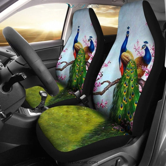 2pcs Peacock Car Seat Cover