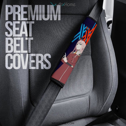 Darling In The Franxx Anime Seat Belt Covers | Strelizia Darling With Zero Two Pretty Girl Standing Belt Covers