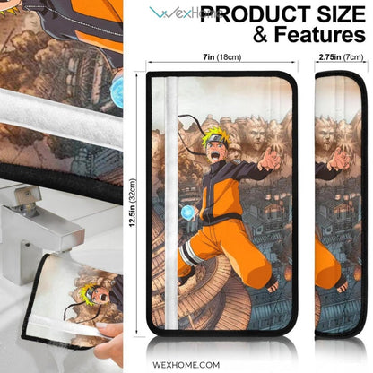 Naruto Anime Seat Belt Covers | Naruto Rasengan On The Sky Konoha Belt Covers